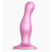 Розовая насадка Strap-On-Me Dildo Plug Curvy size M - Strap-on-me - купить с доставкой в Йошкар-Оле