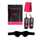 Черно-розовый эротический набор: маска, наручники и повязка - Erokay - купить с доставкой в Йошкар-Оле