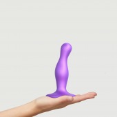 Фиолетовая насадка Strap-On-Me Dildo Plug Curvy size S - Strap-on-me - купить с доставкой в Йошкар-Оле