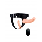 Женский страпон с 2 насадками, вибрацией и пультом ДУ - Erowoman-Eroman - купить с доставкой в Йошкар-Оле