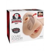 Телесный мастурбатор с вибрацией Double Pounder Vibrating Squeeze Stroker - Pipedream - в Йошкар-Оле купить с доставкой