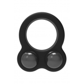Черное эрекционное кольцо с утяжелителями Cockring Dual Weight - Dream Toys - в Йошкар-Оле купить с доставкой
