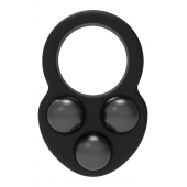 Черное эрекционное кольцо с утяжелителями - Dream Toys - в Йошкар-Оле купить с доставкой