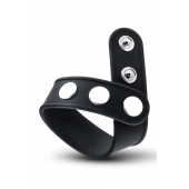 Черное эрекционное кольцо на кнопках - Blush Novelties - в Йошкар-Оле купить с доставкой