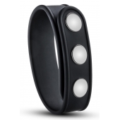 Черное эрекционное кольцо на кнопках - Blush Novelties - в Йошкар-Оле купить с доставкой