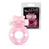 Розовое эрекционное виброкольцо в форме мишки - 1137 - в Йошкар-Оле купить с доставкой