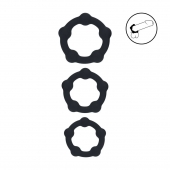 Набор из 3 эрекционных колец Beaded Silicone Cockring Set - Shots Media BV - в Йошкар-Оле купить с доставкой