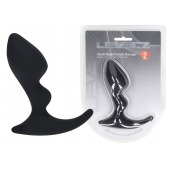 Черная анальная пробка для массажа простаты Double Ripple Silicone Prostate Massager - Shots Media BV - в Йошкар-Оле купить с доставкой