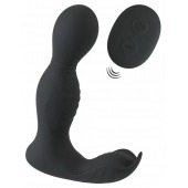 Черная анальная пробка с вибрацией, вращением и пультом ДУ RC Butt Plug with 2 Functions - Orion - в Йошкар-Оле купить с доставкой
