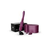 Фиолетовая секс-машина с функцией нагрева, насадками и присоской Sesh - Zalo - купить с доставкой в Йошкар-Оле