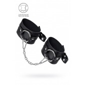 Черные оковы из толстой кожи с люверсами - Pecado - купить с доставкой в Йошкар-Оле