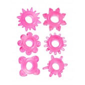 Набор из 6 розовых эрекционных колец с различным рельефом - Erowoman-Eroman - в Йошкар-Оле купить с доставкой