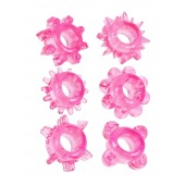 Набор из 6 розовых эрекционных колец с различным рельефом - Erowoman-Eroman - в Йошкар-Оле купить с доставкой