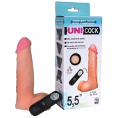 Фаллическая насадка Харнесс UNICOCK 5,5  с вибрацией - 17 см. - LOVETOY (А-Полимер) - купить с доставкой в Йошкар-Оле
