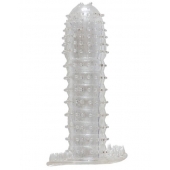 Гелевая прозрачная насадка c шипами - 12 см. - Toyfa Basic - в Йошкар-Оле купить с доставкой