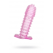 Гелевая розовая насадка с шипами - 12 см. - Toyfa Basic - в Йошкар-Оле купить с доставкой
