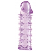 Гелевая фиолетовая насадка на фаллос с шипами - 12 см. - Toyfa Basic - в Йошкар-Оле купить с доставкой