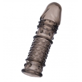 Дымчатая закрытая насадка ToyFa XLover с чешуйками и пупырышками - 13,5 см. - ToyFa - в Йошкар-Оле купить с доставкой