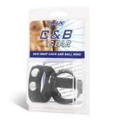Утяжка на пенис с клёпками Duo Snap Cock And Ball Ring - BlueLine - купить с доставкой в Йошкар-Оле