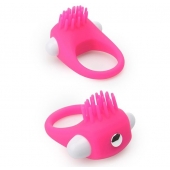 Розовое эрекционное кольцо с щеточкой LIT-UP SILICONE STIMU RING 5 - Dream Toys - в Йошкар-Оле купить с доставкой