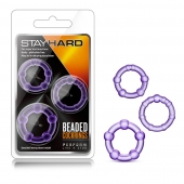 Набор из 3 фиолетовых эрекционных колец Stay Hard Beaded Cockrings - Blush Novelties - в Йошкар-Оле купить с доставкой