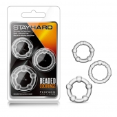 Набор из 3 прозрачных эрекционных колец Stay Hard Beaded Cockrings - Blush Novelties - в Йошкар-Оле купить с доставкой