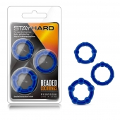 Набор из 3 синих эрекционных колец Stay Hard Beaded Cockrings - Blush Novelties - в Йошкар-Оле купить с доставкой