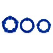 Набор из 3 синих эрекционных колец Stay Hard Beaded Cockrings - Blush Novelties - в Йошкар-Оле купить с доставкой
