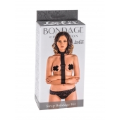 Ошейник с длинной лентой и наручниками Strap Bondage Kit Plus Size - Lola Games - купить с доставкой в Йошкар-Оле