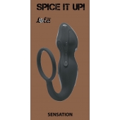 Серое эрекционное кольцо Sensation с анальным стимулятором - Lola Games - в Йошкар-Оле купить с доставкой