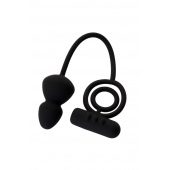Чёрное эрекционное кольцо с вибростимулятором и анальным хвостом - Erotist Adult Toys - в Йошкар-Оле купить с доставкой