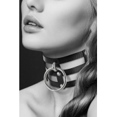 Чёрный тройной чокер с большим кольцом - Bijoux Pour Toi - купить с доставкой в Йошкар-Оле