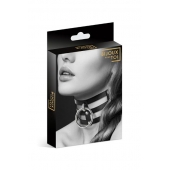 Чёрный тройной чокер с большим кольцом - Bijoux Pour Toi - купить с доставкой в Йошкар-Оле