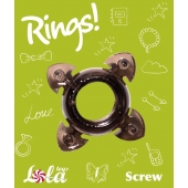 Чёрное эрекционное кольцо Rings Screw - Lola Games - в Йошкар-Оле купить с доставкой