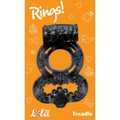 Чёрное эрекционное кольцо Rings Treadle с подхватом - Lola Games - в Йошкар-Оле купить с доставкой