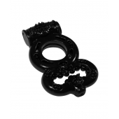 Чёрное эрекционное кольцо Rings Treadle с подхватом - Lola Games - в Йошкар-Оле купить с доставкой