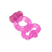 Розовое эрекционное кольцо Rings Treadle с подхватом - Lola Games - в Йошкар-Оле купить с доставкой