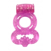 Розовое эрекционное кольцо Rings Treadle с подхватом - Lola Games - в Йошкар-Оле купить с доставкой