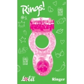 Розовое эрекционное кольцо с вибрацией Rings Ringer - Lola Games - в Йошкар-Оле купить с доставкой