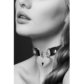 Черный чокер с замком в форме сердца - Bijoux Pour Toi - купить с доставкой в Йошкар-Оле