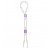 Прозрачное эрекционное кольцо-лассо SILICONE LASSO COCK RING DUAL BEADS - NMC - в Йошкар-Оле купить с доставкой