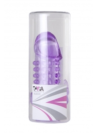 Закрытая фиолетовая насадка с 2 отростками - 13 см. - Toyfa Basic - в Йошкар-Оле купить с доставкой