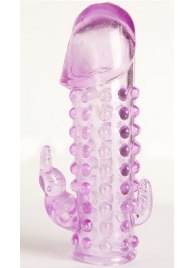 Закрытая фиолетовая насадка с 2 отростками - 13 см. - Toyfa Basic - в Йошкар-Оле купить с доставкой