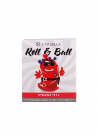 Стимулирующий презерватив-насадка Roll   Ball Strawberry - Sitabella - купить с доставкой в Йошкар-Оле