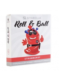 Стимулирующий презерватив-насадка Roll   Ball Strawberry - Sitabella - купить с доставкой в Йошкар-Оле