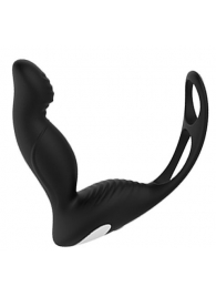 Черный вибромассажер простаты P-PLEASER W ERECTION ENHANCE - Dream Toys - в Йошкар-Оле купить с доставкой