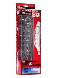 Прозразная закрытая насадка на пенис с поддержкой мошонки Clearly Ample Penis Enhancer - 22 см. - XR Brands - в Йошкар-Оле купить с доставкой