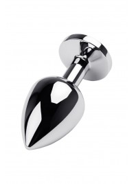 Серебристая коническая анальная пробка с красным кристаллом - 8 см. - ToyFa - купить с доставкой в Йошкар-Оле