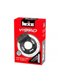 Чёрное эрекционное виброкольцо Luxe VIBRO  Африканский Эль Дьябло  + презерватив - Luxe - в Йошкар-Оле купить с доставкой