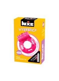 Розовое эрекционное виброкольцо Luxe VIBRO  Ужас Альпиниста  + презерватив - Luxe - в Йошкар-Оле купить с доставкой